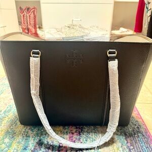 Tory Burch Black Thea Leather Tote